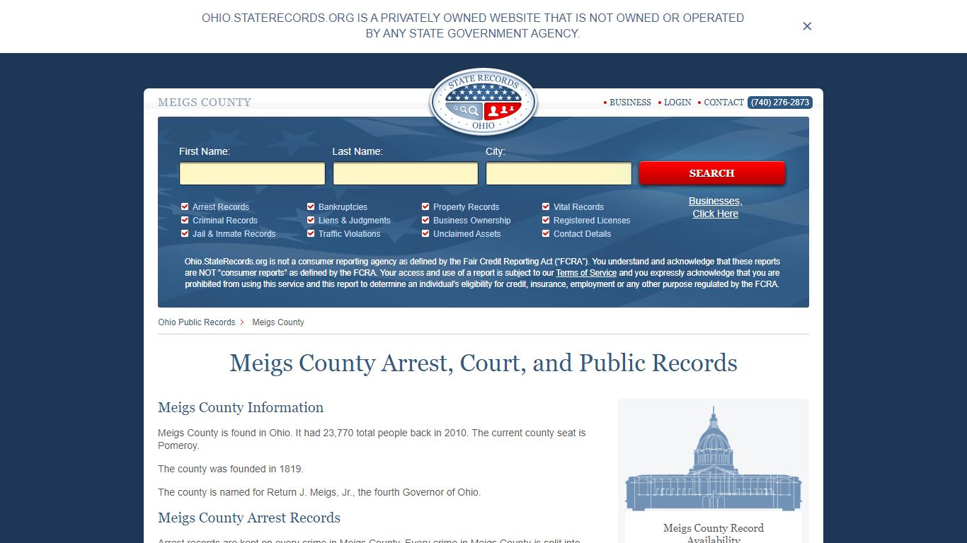 Meigs County Arrest, Court, and Public Records