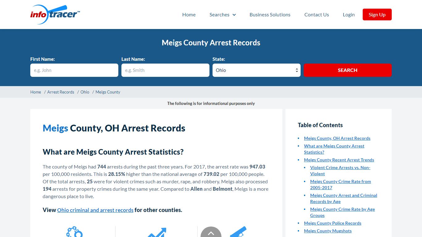 Meigs County, OH Arrests, Mugshots & Jail Records - InfoTracer